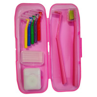 Braces set, basic, in pink case
